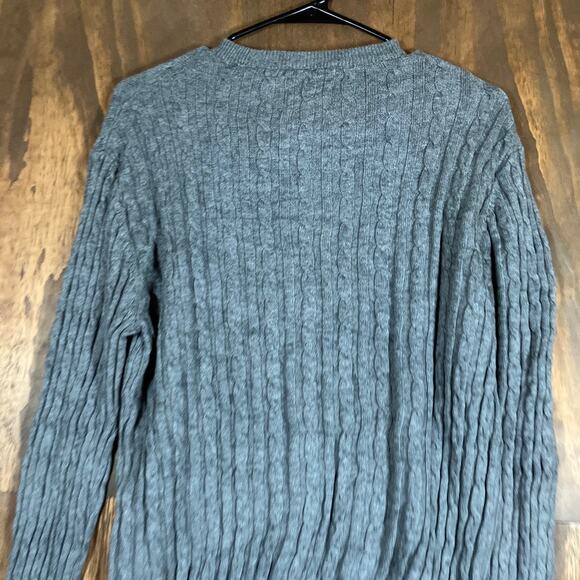 Jack Wills Mens Sweater Gray The Merlow Cable Knit Crew Neck Merino Wool Blend M - Picture 11 of 12